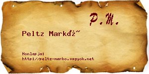 Peltz Markó névjegykártya